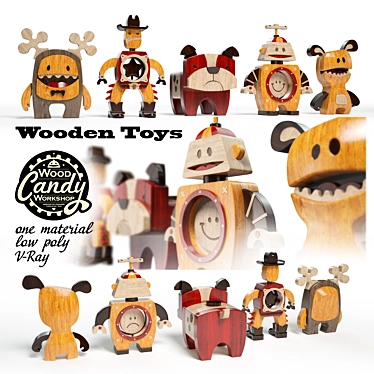 Title: Natural Wood Toys for Home and Kids 3D model image 1 