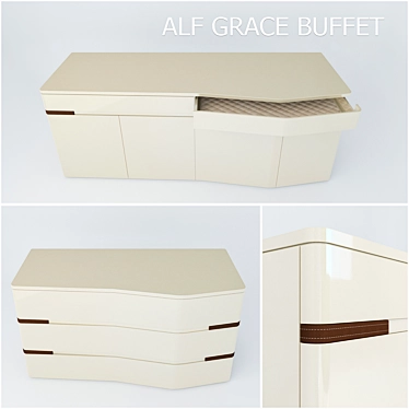 Elegant Ivory Buffet & Commode: ALF Grace 3D model image 1 