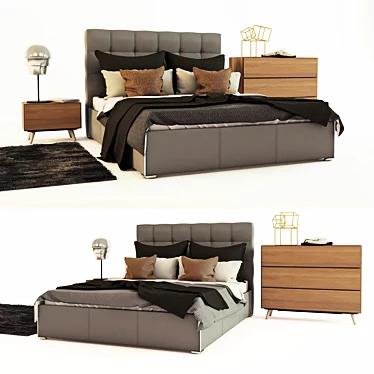 BoConcept Mezzo Bed Set 3D model image 1 