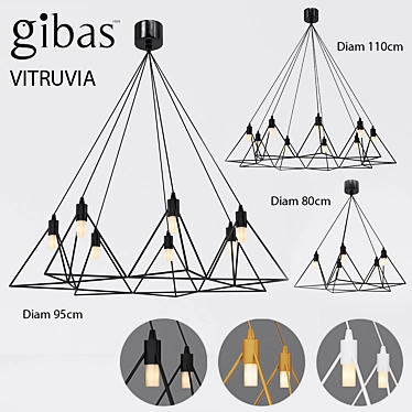 Elegant VITRUVIA Pendant Light 3D model image 1 