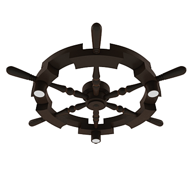 Modern Hand Wheel Chandelier: 3-Lamp LED Ceiling Light 3D model image 1 