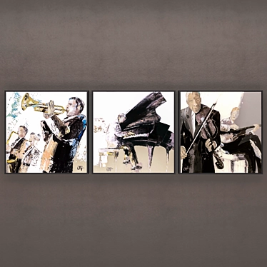 Musicians Poster Set 3D model image 1 