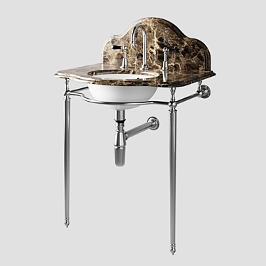 Elegant Parisian Nero: 830-1120mm Height, 600mm Depth, 790mm Width 3D model image 1 