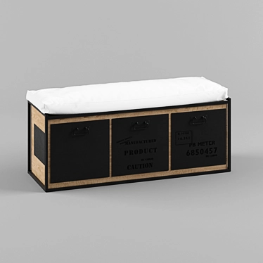 Modern 2-Seater Cotton Banquette 3D model image 1 