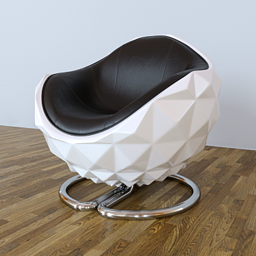 Swivel Chair Mines: Futuristic Geometry and Luxury Leather 3D model image 1 