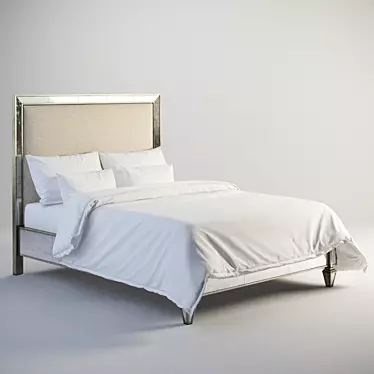 Elegant Eglomise Queen Bed 3D model image 1 