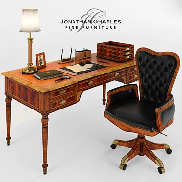 Armchair and desk with accessories Jonathan Charles