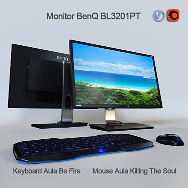 BenQ BL3201PT Designer Monitor: Immersive 32" 4K Display 3D model image 1 