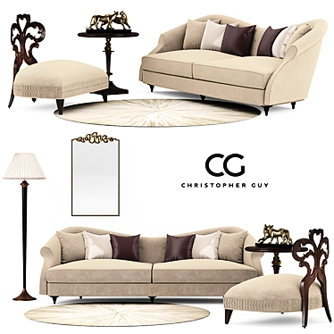 Elegant Christopher Guy Sofa Set 3D model image 1 