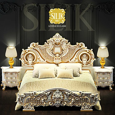 Elegant Silik Niobe Bed 3D model image 1 