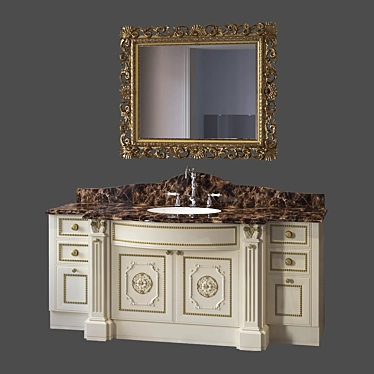 Classic Sink Set with Vanity 3D model image 1 