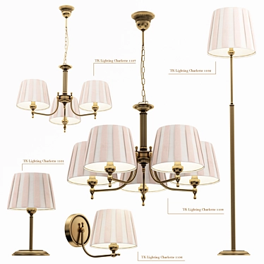 Title: Elegant TK Lighting Charlotte Fixtures 3D model image 1 