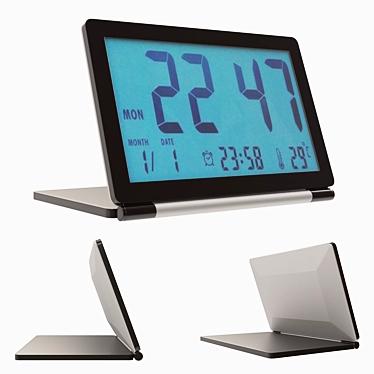 Folding LCD Travel Clock Desk 3D model image 1 