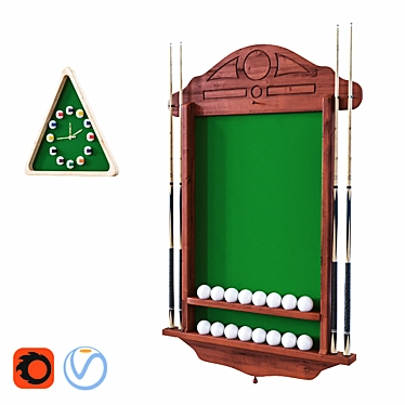 Elegant Billiard Clock with Ball-Shaped Dial 3D model image 1 