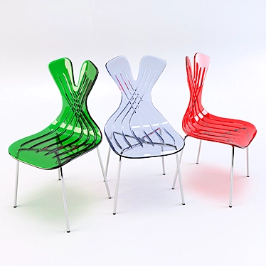 Sleek Stackable Rabbit Chair 3D model image 1 