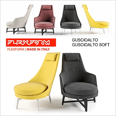 Sleek Armchairs: GUSCIOALTO, GUSCIOALTO SOFT 3D model image 1 