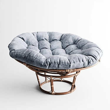 Cozy Taupe Papasan Chair 3D model image 1 