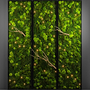 Nature's Oasis: Panel Moss Wall 3D model image 1 