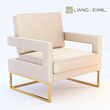 Luxury Tan Beige Velvet Chair 3D model image 1 