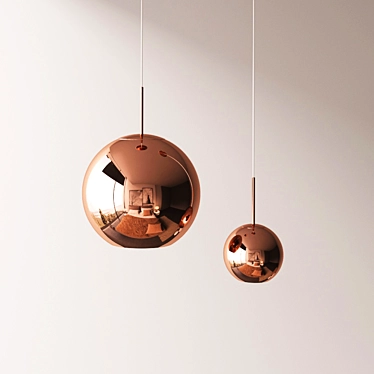 Copper Round Pendant by Tom Dixon 3D model image 1 