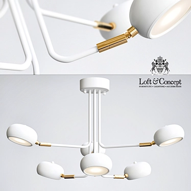 Curved Stix Chandelier - Modern Elegance 3D model image 1 