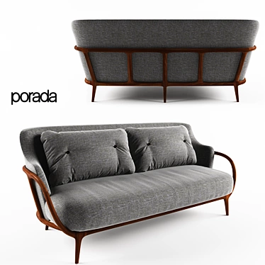 Modern Italian Porada Allison Mirror 3D model image 1 