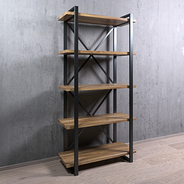 Industrial Steel Shelf | 1800mm x 900mm x 390mm 3D model image 1 