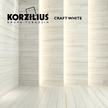 Korzilius Craft White - Premium Wood Textured Flooring 3D model image 1 