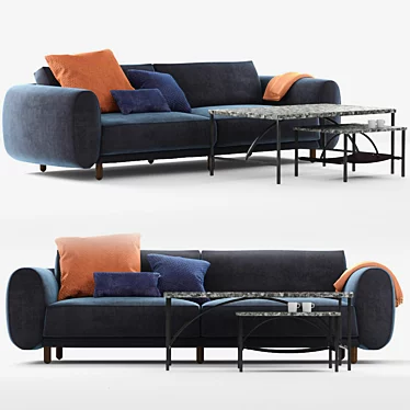 Contemporary Fogia Campo Sofa 3D model image 1 