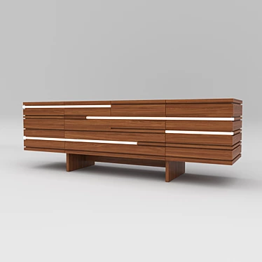 Layered Oak Sideboard 3D model image 1 