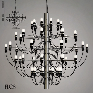 Title: Flos 2097 50 Chrome Chandelier 3D model image 1 