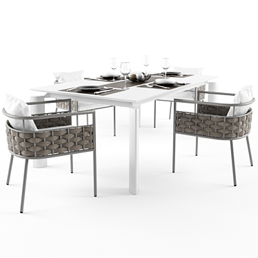 Elegant Kira Dining Set by Talenti 3D model image 1 