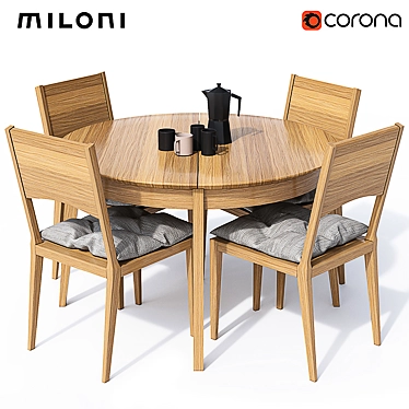 Elegant Scandinavian Miloni Set 3D model image 1 