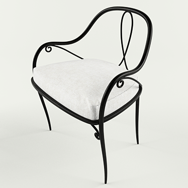 Classic Forged Armrest Chair 3D model image 1 