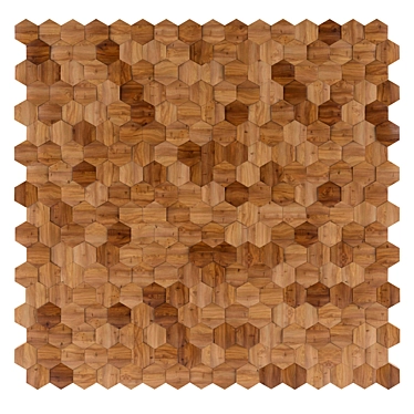 Elegant Wood Honeycomb Panel 3D model image 1 