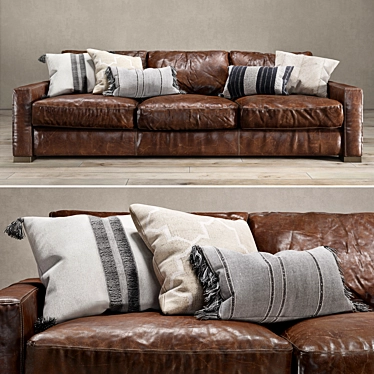 Restoration Hardware Maxwell Sofa with Coordinating Pillows 3D model image 1 
