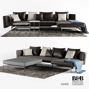 Elegant SAKé Sofas & Formiche Tables 3D model image 1 