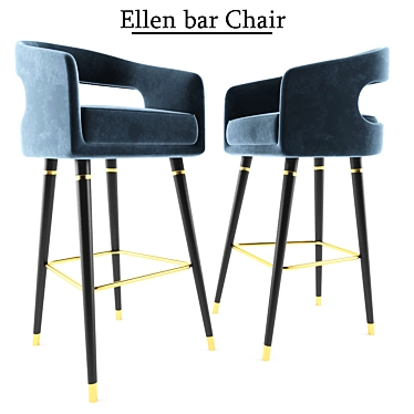 Elegant Ellen Bar Chair 3D model image 1 