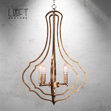 Stylish Loft Chandelier 3D model image 1 