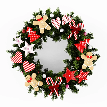 Festive Toy Christmas Wreath 3D model image 1 