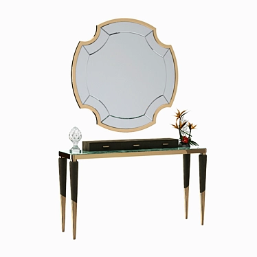 Elegante Odette Console with Graydon Mirror 3D model image 1 