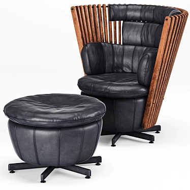 Tavarua Arm Chair & Ottoman Set 3D model image 1 