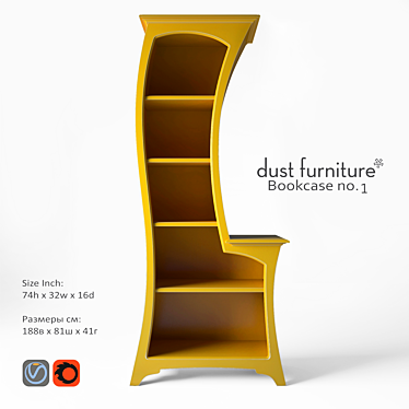 Vintage-inspired Bookcase - Dust Furniture 3D model image 1 