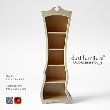 Elegant Dust Furniture Bookcase 3D model image 1 