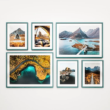 Norwegian Landscapes: Frame Sizes 1200x900mm, 900x700mm, 700x550mm 3D model image 1 