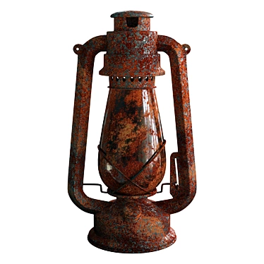 Antique Rustic Kerosene Lamp 3D model image 1 