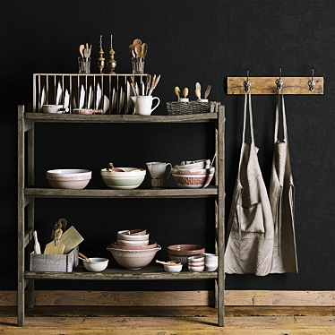 A rack of a pottery workshop.