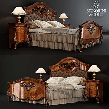 Luxury Italian Bedroom Set by Signorini & Coco 3D model image 1 