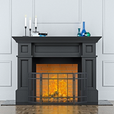 CozyFireplace: Screened & Decorative 3D model image 1 