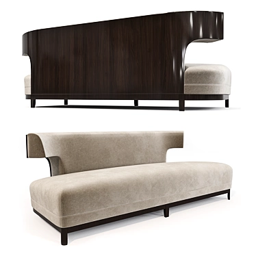 Grace Wood Sofa: Elegant and Stylish 3D model image 1 